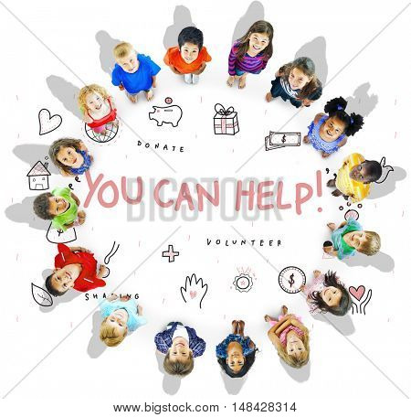 You Can Help Donations Charity Support Concept