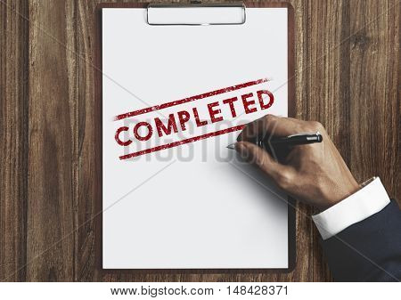 Completed Accomplishment Finished Achievement Concept