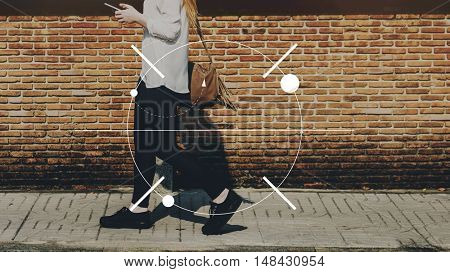 Female Streetwalk Outdoors Banner Graphic Concept