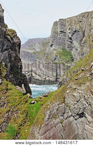 Mizen Head cliffs at the Atlantic coast in County Cork Ireland - HDR