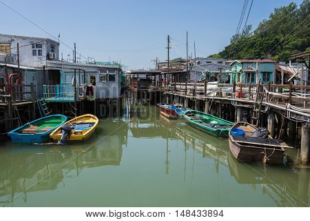 Tai O Fishing Village of Lantau Island in Hong Kong, China.