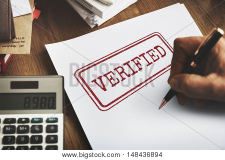 Verified Certified Affirm Authorised Approve Concept