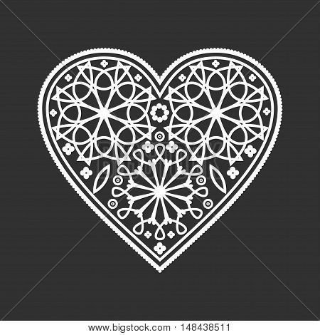 Ornate heart in Victorian style. Vector illustration