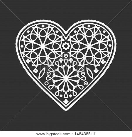 Ornate heart in Victorian style. Vector illustration