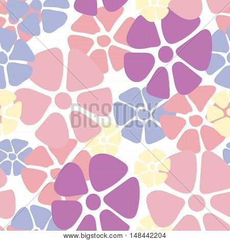 Seamless floral pattern, vintage background texture with flowers and birds.