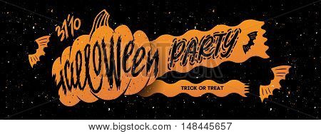 Halloween party. Halloween elements for your design. Silhouette with lettering. Banner for party helloween