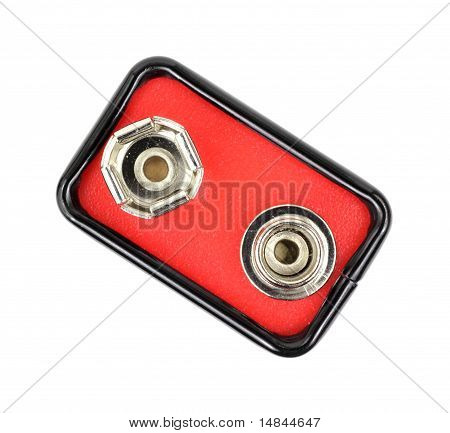 Toppen af ni volts batteri