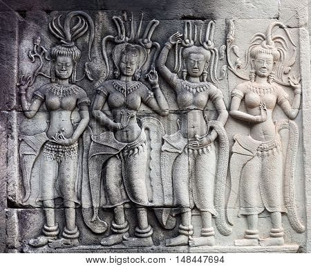 Bas-relief At Angkor Wat, Cambodia
