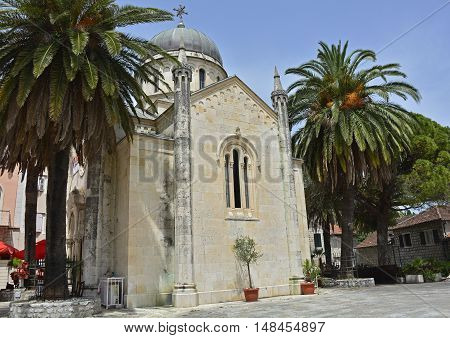 The Orthodox Church of Archangel Michael located in the main square of old town Herceg Novi was built between 1883 and 1919 out of Korcula stone.
