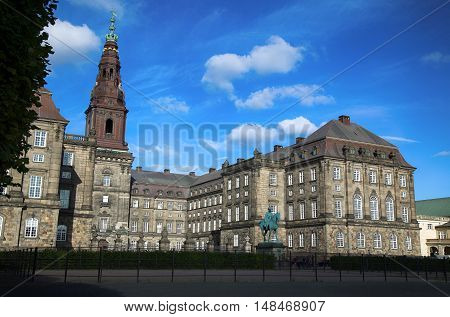 details of beautiful of Christiansborg Palace in Copenhagen Denmark