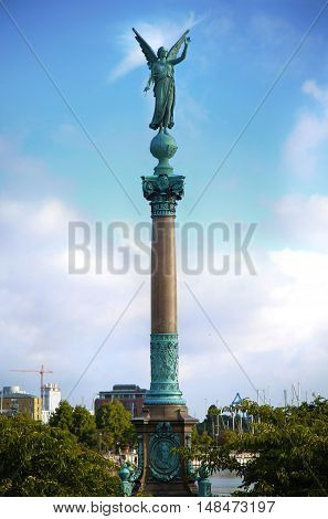 The Langelinie Promenade Huitfeldt Column at Langelinie park in Copenhagen Denmark