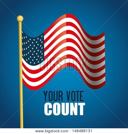 flag usa your vote count graphic vector illustration eps 10