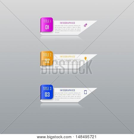 Infographic business concept with 3 options, parts, steps. Infographic design template and marketing icons