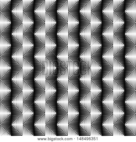 Seamless ZigZag Pattern. Abstract  Black and White Background. Vector Regular Texture