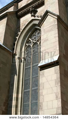Detalhe de janela da Catedral de St Peter, em Genebra, Swtizerland