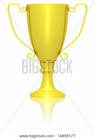 Zlatá trofej (izolované s reflexe)