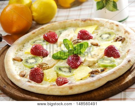 Delicious Strawberry Pizza