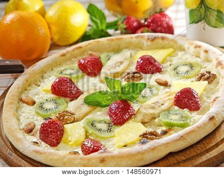 Delicious Strawberry Pizza