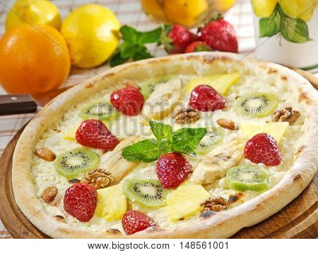 Delicious Strawberry Pizza