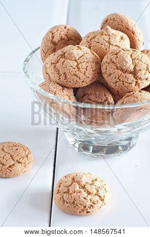Typical Italian biscuits amaretti biscuits in piedmont