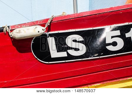 Red trawler registered in Sables d'Olonne (LS) France