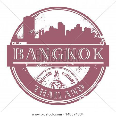 Grunge rubber stamp with the name of Bangkok, Thailand written inside the stamp, vector illustration