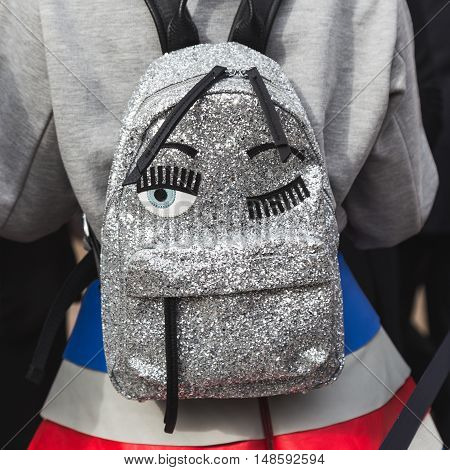 Detail Of Backpack During Milan Fashion Week
