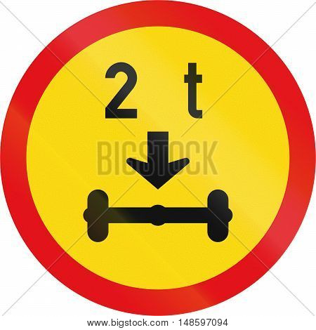 Temporary Road Sign Used In The African Country Of Botswana - Vehicles Exceeding 2 Tonnes On A Singl