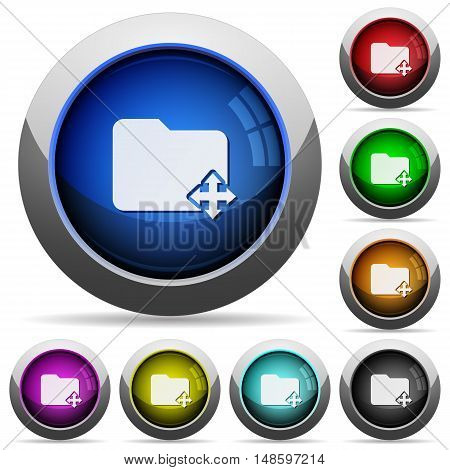 Set of round glossy move folder buttons. Arranged layer structure.