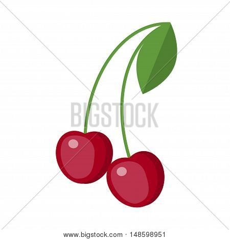 Cherry icon. Natural food. Cherry on white background