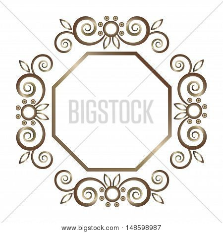 Frame vintage. Antique vintage frame isolated on white for design