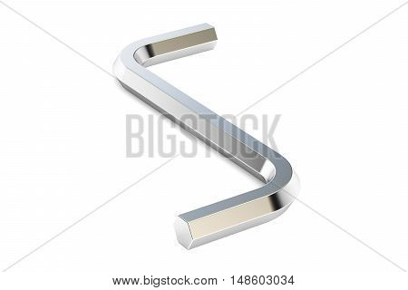 Hex key hexagon socket screw 3D rendering isolated on white background