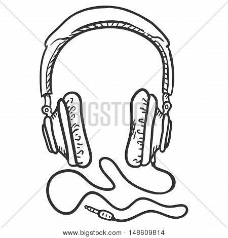 Vector Single Sketch Circumaural Headphones With Wire.