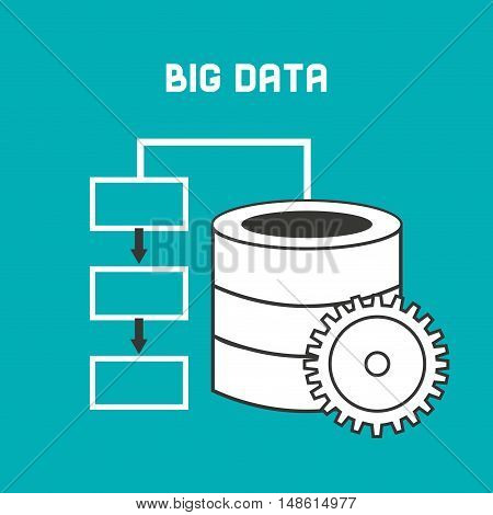 big data center flat icons vector illustration design