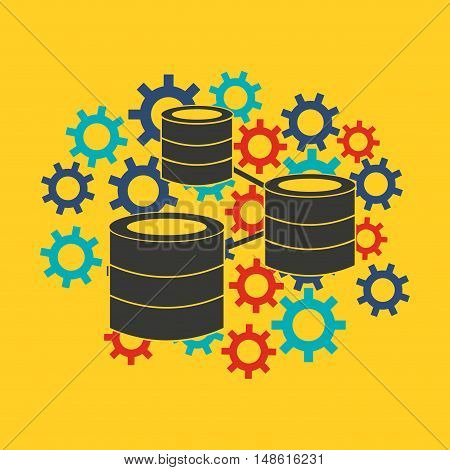 big data center flat icons vector illustration design