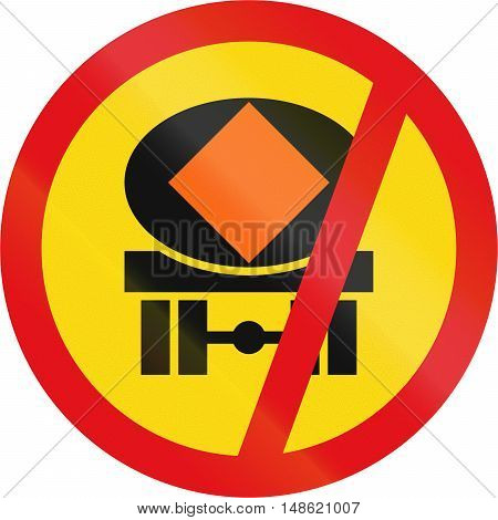 Temporary Road Sign Used In The African Country Of Botswana - Vehicles Transporting Dangerous Substa