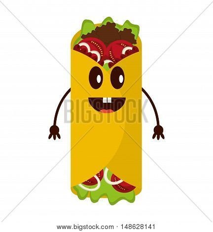 delicious mexican burrito fast food icon vector illustration design