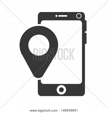 smartphone mobile phone and ubication pointer. navigation and technology device. vector illustration