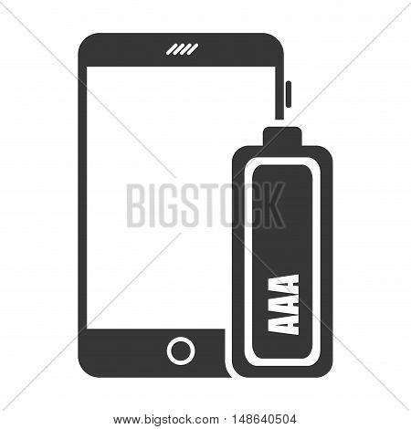 smartphone mobile phone with power battery icon. communication and technology device. vector illustration
