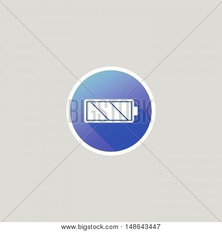 Modern Round attery Icon with Long Shadow