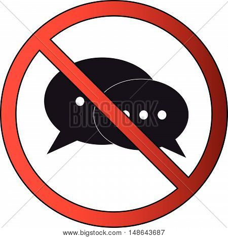 No Chatting or Messaging or Talking Prohibited Icon