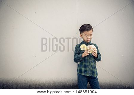 Boy Eating Burger