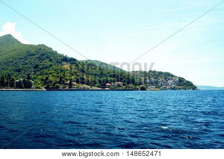 View of the village Lepetane in Boka Bay, Montenegro