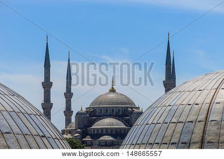 The Blue Mosque And Saint Sophie Cathedral, Istanbul, Turkey.