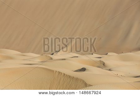Sandtunes in Liwa desert in Aby Dhabi UAE at sunrise