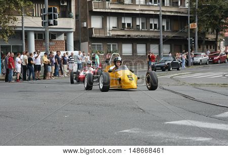 BELGRADE,SERBIA - SEPTEMBER 10 ,2016:Oldtimer formula at the commercial race of old cars in memory of formula 1 race held on the same place in 1939 two days after the beginning of Second World War when the famous Italian driver Tazio Nuvolari won