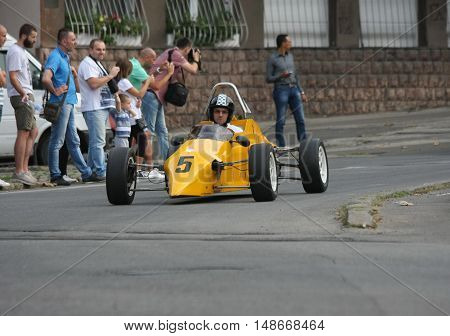BELGRADE,SERBIA - SEPTEMBER 10, 2016:Oldtimer formula at the commercial race of old cars in memory of formula 1 race held on the same place in 1939 two days after the beginning of Second World War when the famous Italian driver Tazio Nuvolari won