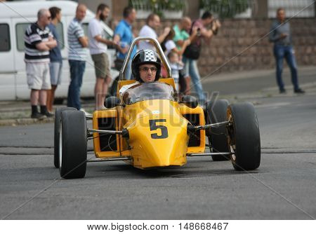 BELGRADE,SERBIA - SEPTEMBER 10, 2016:Oldtimer formula at the commercial race of old cars in memory of formula 1 race held on the same place in 1939 two days after the beginning of Second World War when the famous Italian driver Tazio Nuvolari won