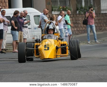BELGRADE,SERBIA - SEPTEMBER 10, 2016:Oldtimer formula at the commercial race of old cars in memory of formula 1 race held on the same place in 1939 two days after the beginning of Second World War when the famous Italian driver Tazio Nuvolari won