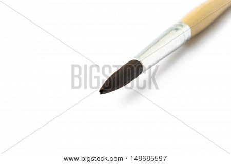 Closeup Paintbrush for artist on white background artist concept